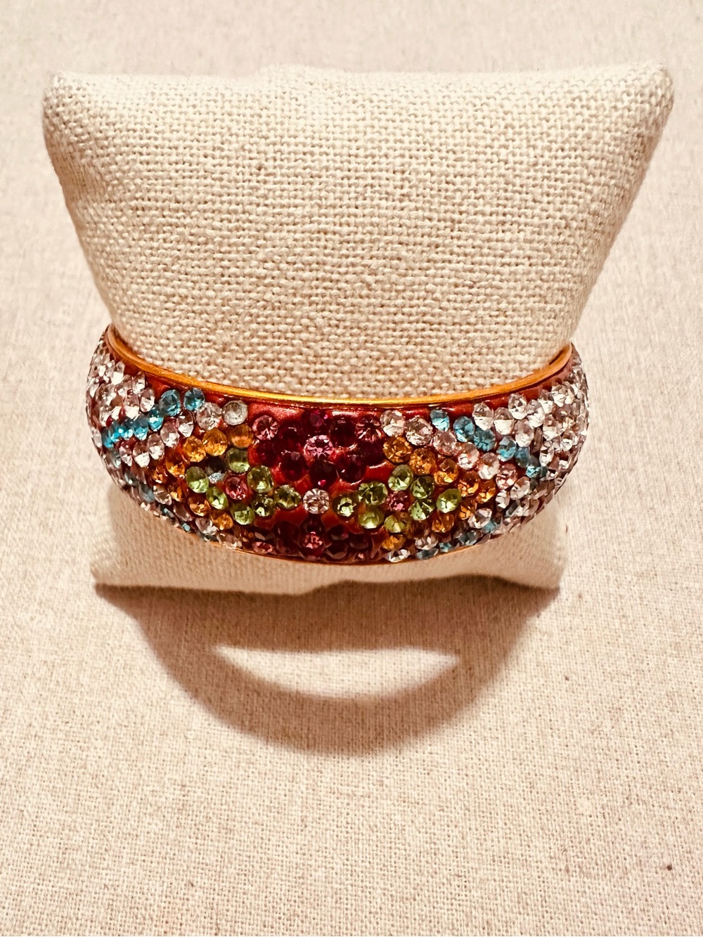 Vintage | Bracelet | Vintage Crystal Multi-Color Pave Bangle Bracelet